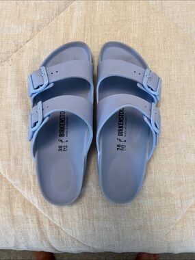 Birkenstock Arizona EVA Slide Sandals in Pale Blue